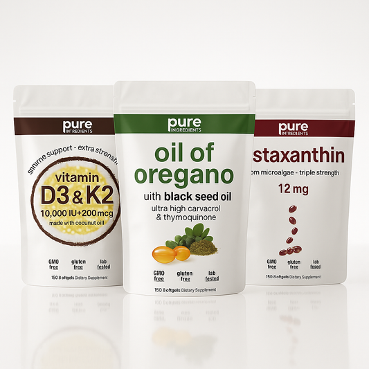 Immune Max Bundle – D3+K2 + Oregano + Astaxanthin