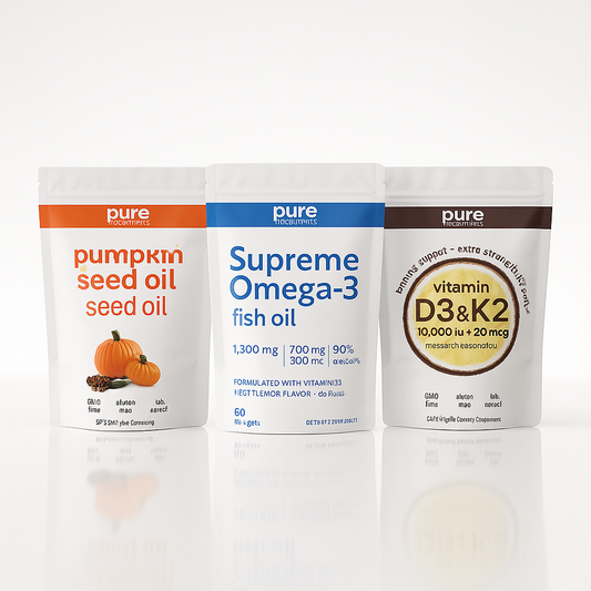Men’s Vitality & Prostate Bundle – Pumpkin Seed + Omega-3 + D3+K2