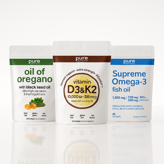 Total Immune & Gut Defense Pack – Oregano + D3+K2 + Omega-3