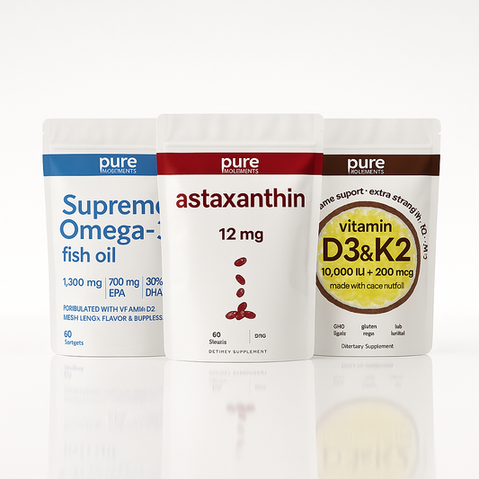 Peak Performance Trio – Omega-3 + Astaxanthin + D3+K2