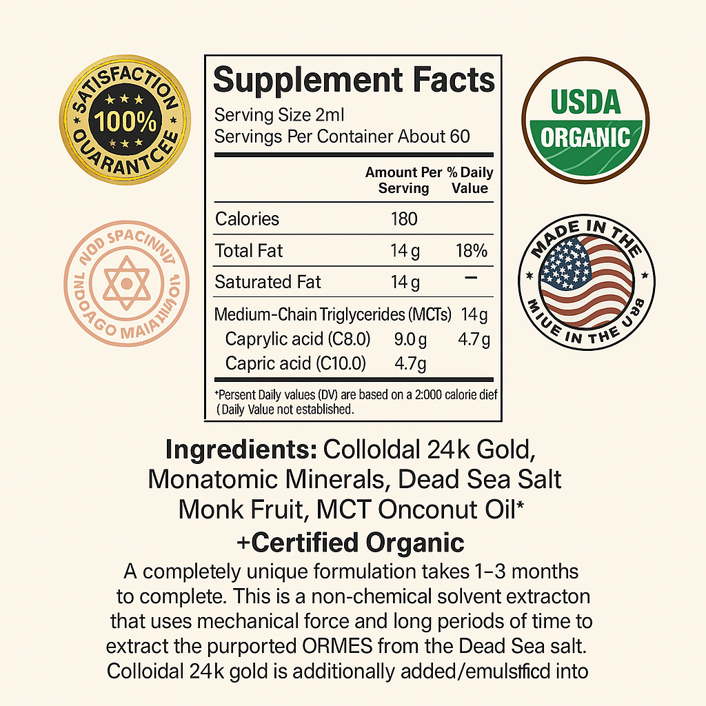 GOLD- Pure Ormus Oil