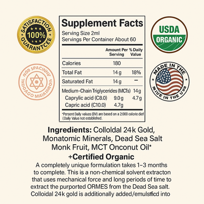 GOLD- Pure Ormus Oil